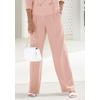 Palazzohose LASCANA, Damen, Gr. 40, N-Gr, rosa (rosé), Stoff, Obermaterial: 64% Polyester, 32% Viskose, 4% Elasthan, unifarben, modisch, figurumspielend lang, Hosen, im Business-Look, elegante Anzughose mit Taschen, Topseller