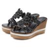 Pantolette LASCANA, Damen, Gr. 39, schwarz, Obermaterial: 100% Lederimitat. Futter: 100% Lederimitat. Decksohle: 100% Lederimitat. Laufsohle: 100% Synthetik, unifarben, Glitzer, feminin, Schuhe, Mule, Sandale, offener Schuh mit Keilabsatz und...
