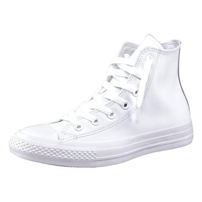 Sneaker CONVERSE "Chuck Taylor All Star Hi Monocrome Leather", Gr. 36,5, weiß, Leder, sportlich, Schuhe Canvassneaker Sn