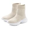 Sneaker LASCANA "Sock Boot", Damen, Gr. 40, beige, Obermaterial: 100% Textilmaterial. Futter: 100% Textilmaterial. Decksohle: 100% Textilmaterial. Laufsohle: 100% Synthetik, unifarben, casual, Schuhe, elastisches Material, Slipper, Boot,...