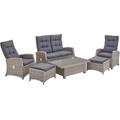 Gartenlounge-Set KONIFERA "Monaco" Sitzmöbel-Sets grau Outdoor Möbel höhenverstellbarer Tisch 43,5 - 66,5 cm Bestseller