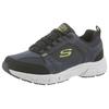 Sneaker SKECHERS "Oak Canyon", Herren, Gr. 47,5, blau (navy schwarz), Textil, Leder, sportlich, Schuhe Modernsneaker Sneaker low, mit Memory Foam-Ausstattung, Freizeitschuh, Halbschuh, Schnürschuh