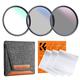 K&F Concept 52mm UV CPL ND4 Lens Accessory Filter Kit UV Protector Circular Polarizing Filter Neutral Density Filter for DSLR Cameras + Cleaning Cloth + Filter Bag Pouch (Nano-K Series)