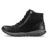 Schnürboots GABOR ROLLINGSOFT, Damen, Gr. 38,5, schwarz (schwarz, used), Nubukleder, sportlich, Schuhe, Keilabsatz, Komfortboots mit profilierter Gummilaufsohle