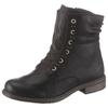 Schnürboots RIEKER, Damen, Gr. 40, schwarz, Lederimitat, klassisch, Schuhe Schnürboots Winterboots Damenschuh, Winterboots, Blockabsatz, Stiefelette mit dezenter Nietenverzierung