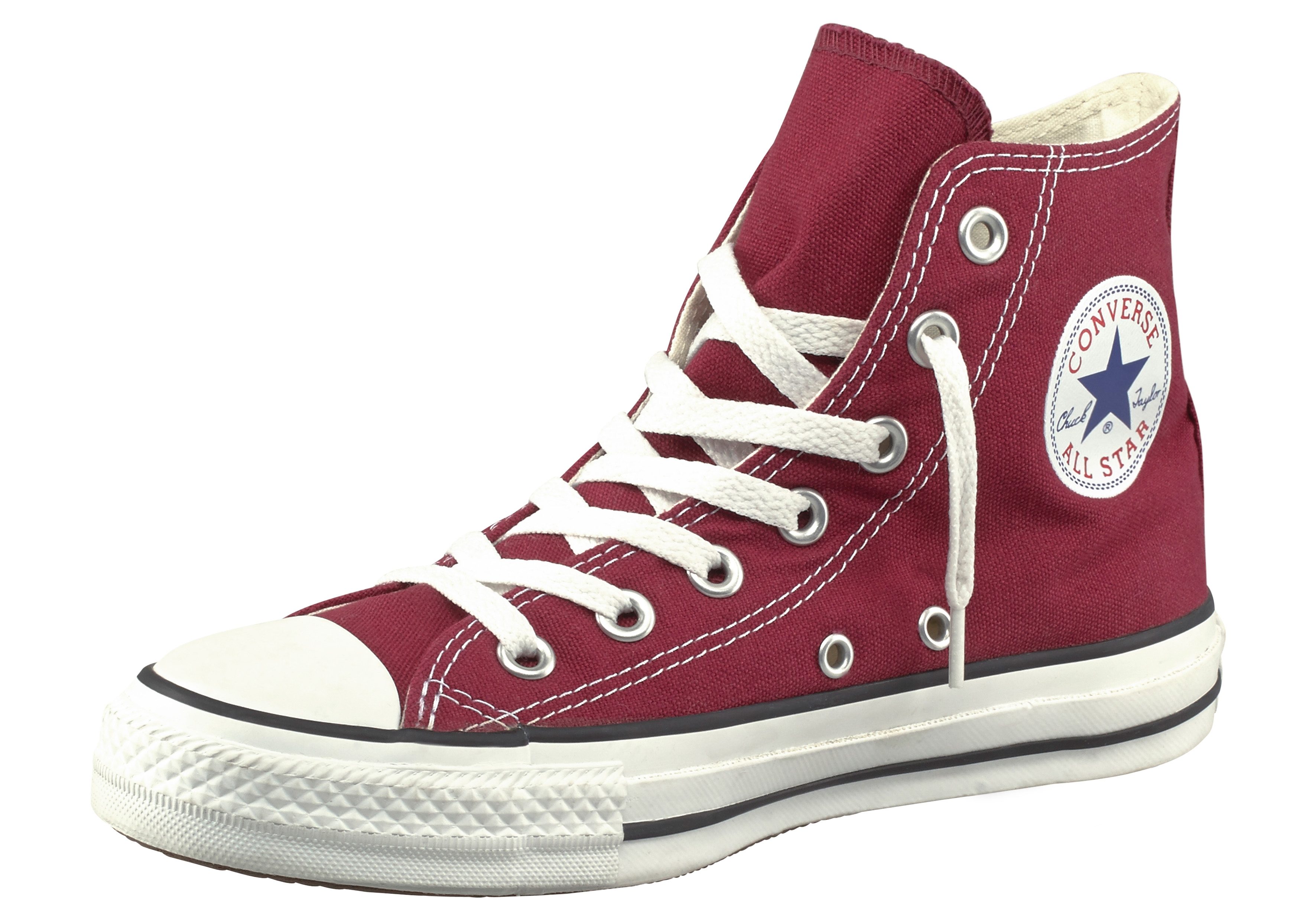 Sneaker CONVERSE "Chuck Taylor All Star Hi", Gr. 38, rot (maroon), Textil, Schuhe Damenschuh Freizeitschuh Skaterschuh Herrenschuh Canvassneaker Sneaker, Topseller