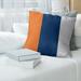 ArtVerse Houston Baseball Linen Striped Pillow Cover Linen in Orange/Gray/Blue | 14 H x 14 W x 1 D in | Wayfair MBS117-SLPG4LC