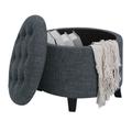 Designs4Comfort Round Storage Ottoman - Convenience Concepts 163060FLCGY