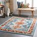 Kijabe 6'7" x 9' Traditional Updated Traditional Farmhouse Light Gray/Harbor Blue White/Brown/Copper/Silver Blue/Navy/Dark Red/Caramel/Medium Gray Area Rug - Hauteloom