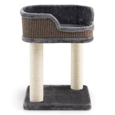 Costway Multi-Level Cat Climbing Tree with Scratching Posts and Large Plush Perch-Gray