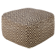 Pouffe Braun / Beige Wolle mit geometrischem Muster Quadratisch Boho Modern Fußhocker Gepolstert Sitz