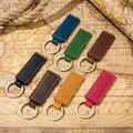 Porte-clés de voiture en cuir fait à la main pour hommes porte-clés unisexes simples cuir de