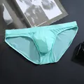 Ice InjBriefs-Slip soyeux pour homme sous-vêtement convexe U en poudres culotte basse sexy pour