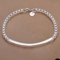 Bracelet torsadé en argent 925 chaîne à breloques couleur unie pour femmes et hommes modèles de