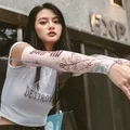 Aux- june-Manchons de protection solaire UV pour hommes et femmes Ice InjCooling Arm Tattoo Cover