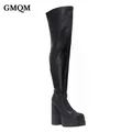 GMQM-Bottes à plateforme au-dessus du genou pour femmes escarpins sexy pour dames bande élastique