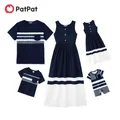 PatPat – robes longues sans manches avec blocs de couleurs assortis à boutons sur le devant et