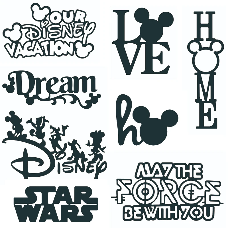 Dream LOVE HOME HO matrices de découpe en métal Disney Mickey mots matrices de découpe pour bricolage Scrapbook carte artisanat décoratif découpé nouveau 2022