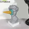 ERMAKOVA-Statue de FC de Crème Glacée Sculpture de Buste de Tête en Résine Mini Art Abstrait