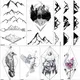 OMMGO-Autocollant de tatouage temporaire montagne noire Patricia flèche géométrique petite