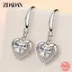 ZDADAN-Boucles d'oreilles pendantes en forme de cœur en argent regardé 925 pour femme bijoux