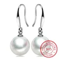 Boucles d'oreilles pendantes en argent 925 véritable perle pour femme boucles d'oreilles breloques