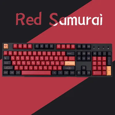 Capuchons de touches de clavier en PBT personnalisés samouraï rouge 139/151 touches adaptés à