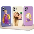 Coque souple en silicone liquide princesse Raiponce pour Apple coque de téléphone pour iPhone 15