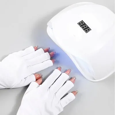 Gants de manucure à UV 1 paire pour luminothérapie isolée pour sèche-ongles N64