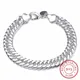 Bracelet fin en argent regardé 925 pour homme bracelet à breloques bracelet à maillons bijoux