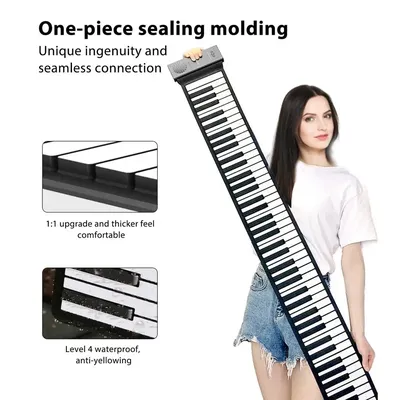 Piano numérique enroulable flexible à 88 touches clavier électronique pliable en silicone