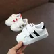 Baskets décontractées en PU blanc pour enfants chaussures de sport légères et douces chaussures de