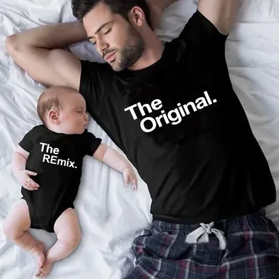 T-shirt famille Remix original tenues assorties papa maman enfants uniforme bébé à look de