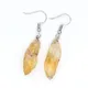 Boucles d'oreilles pendantes en cristal de citrines naturelles plaquées argent pour femmes forme