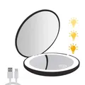 Mini miroir de voyage pliable portable avec lumière LED miroir de maquillage compact grossissement