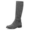Schlupfstiefel CAPRICE, Damen, Gr. 38,5, XS-Schaft, grau (dunkelgrau), Textil, unifarben, klassisch, Schuhe, Blockabsatz, Langschaftstiefel in klassischer Linie, XS Schaft