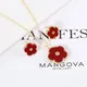 Zlrcon Flowers Flve Scalp Petals Women Lovely Sweet Fashlon Jewelry Set 2Pc Pendant Necklace