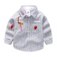 Chemise à manches longues en coton à col rabattu pour enfants chemise rayée classique de dessin