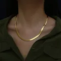 Collier couleur or 24K 4MM/40-45-50cm chaîne à lame en os de serpent bijoux cadeaux pour hommes et