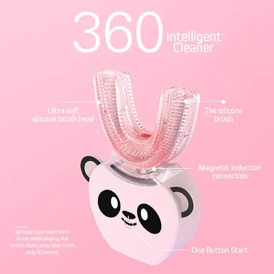 Brosse à dents électrique automatique pour enfants résistante à 360 sonique étanche en forme de