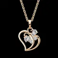 Collier et pendentif coeur et papillon pour femme bijoux en or vintage mode JoChokers zircon