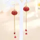 Boucles d'oreilles de style chinois pour femmes boucles d'oreilles de mariée rouge net cadeau de