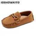 JGSBathroom WKITO-Chaussures Plates en Cuir pour Enfant Garçon et Fille Mocassins Classiques