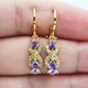 Boucles d'oreilles pendantes en forme de larme pour femme bijoux fantaisie document en or violet