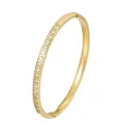 Bracelet en Zircon pour femmes incrustation classique en acier inoxydable couleur or manchette