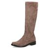 Schlupfstiefel CAPRICE, Damen, Gr. 38, XS-Schaft, grau (taupe), Textil, unifarben, klassisch, Schuhe, Blockabsatz, Langschaftstiefel in klassischer Linie, XS Schaft