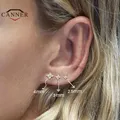 CANNER – Boucles d'oreilles en argent sterling 925 mini clous en cristal zircon en forme de fleur
