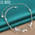 DOTEFFIL – Bracelet en argent Sterling 925 pour femme chaîne de perles papillon et cœur breloque