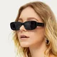 Lunettes de soleil carrées rétro pour hommes et femmes lunettes de soleil rectangulaires lunettes