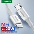 Ugreen MFI-Câble USB C pour Pluies Chargeur PD pour iPhone 13 12 11 XS XR 8P iPad Apple